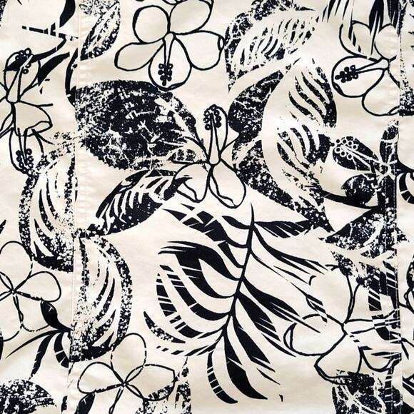 Coral Bay Cream Black Tropical Print Lightweight Spring/Summer Jacket Size L - Picture 7 of 11